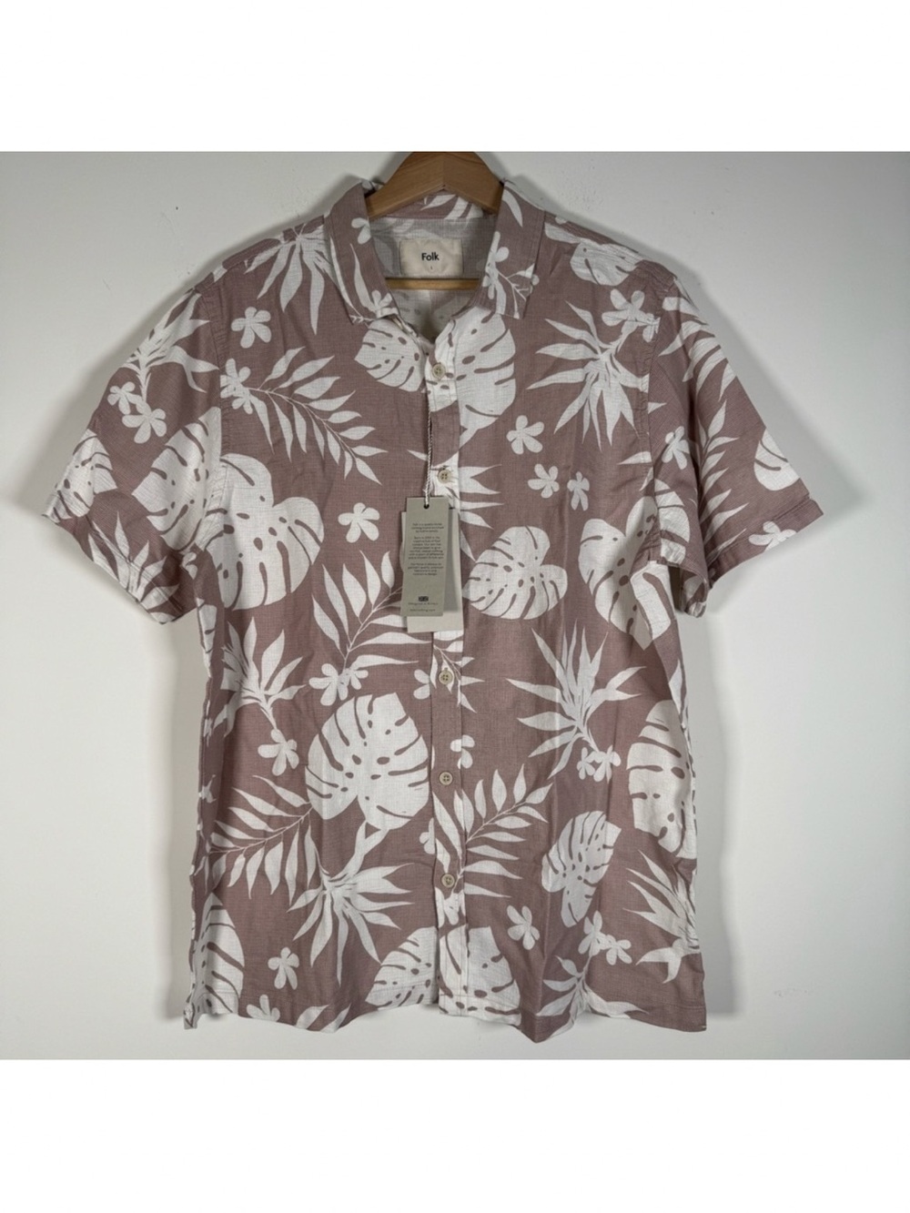 Folk Kingston short sleeve button-down shirt size L NWOT